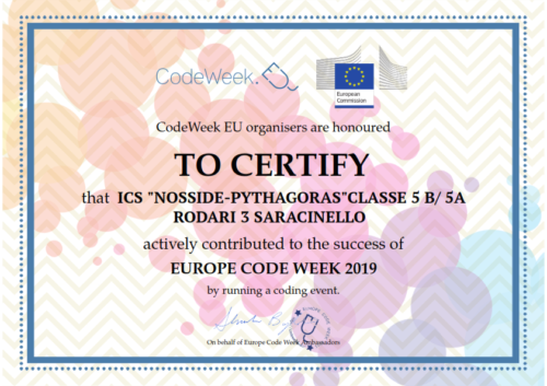 CERTIFICATO CODE WEEK 19 001